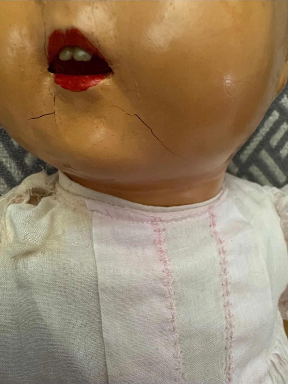 Vintage Creepy 1930’s Composition Baby Doll with teeth